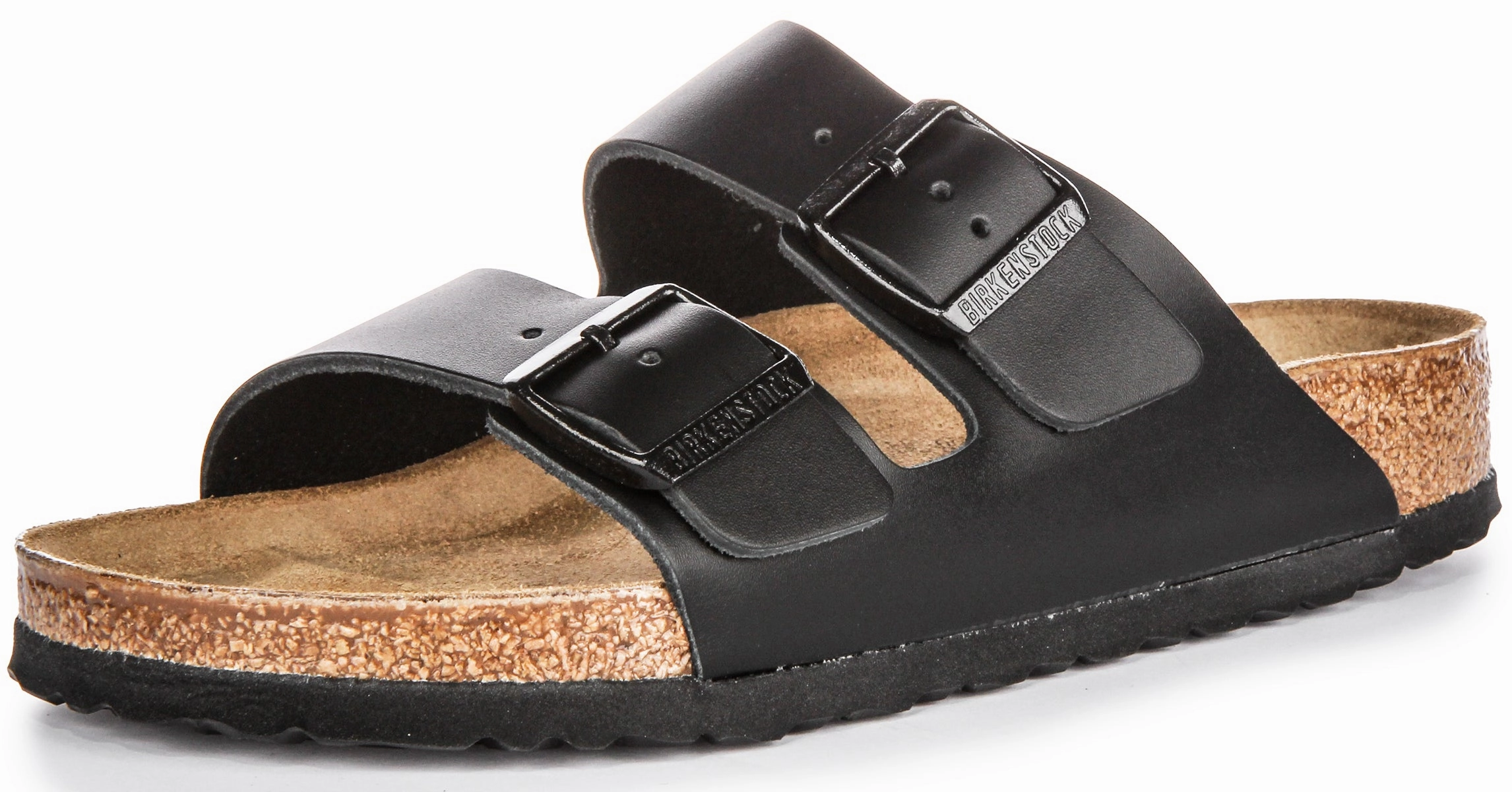 Birkenstock Arizona Natural Leather In Black | Regular Fit Shoes Birkenstock