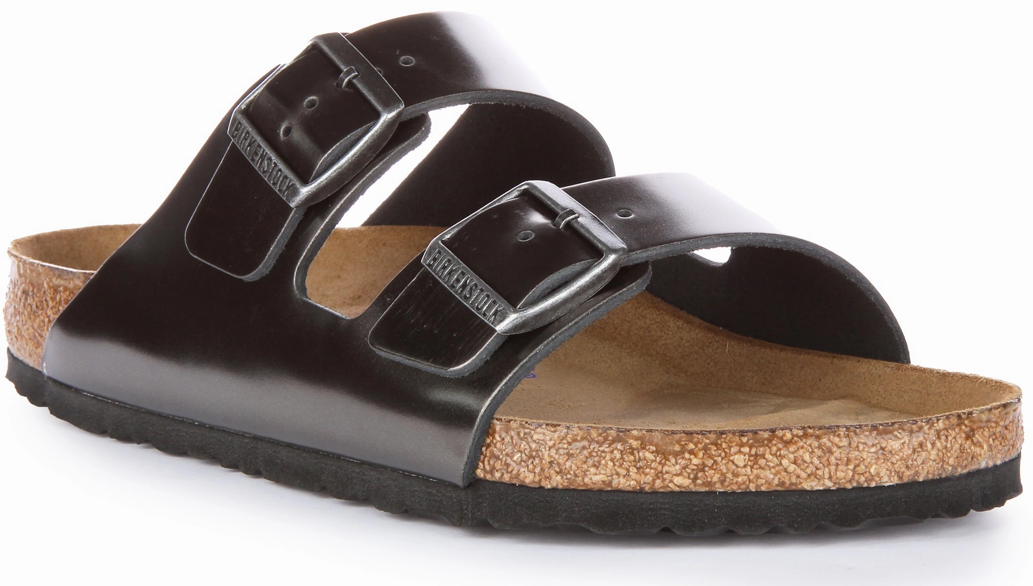 Birkenstock Arizona Natural Leather SFB In Antracite | Regular Fit Shoes Birkenstock