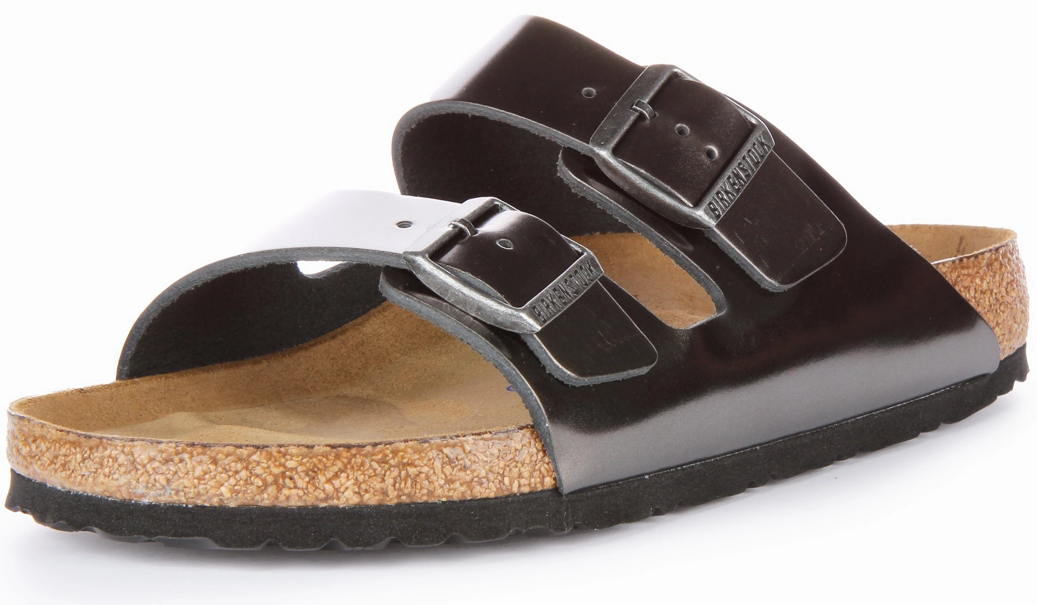 Birkenstock Arizona Natural Leather SFB In Antracite | Regular Fit Shoes Birkenstock
