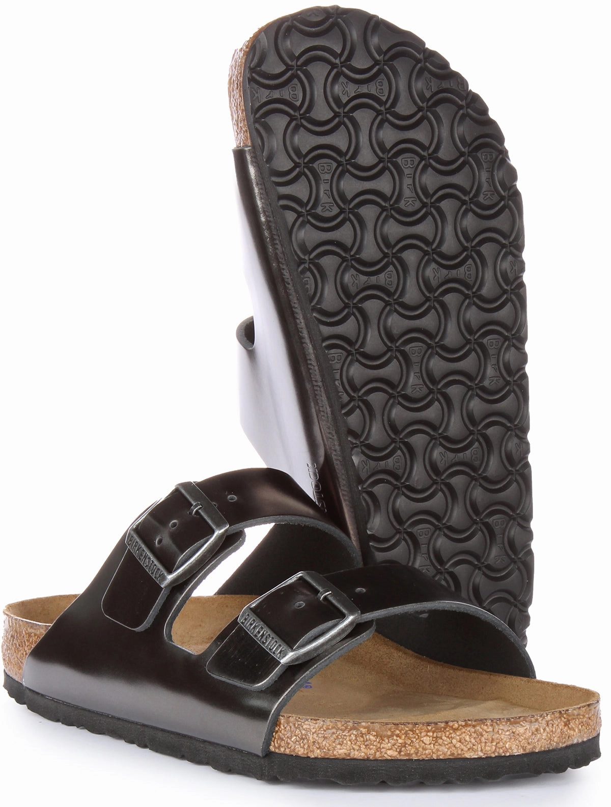 Birkenstock Arizona Natural Leather SFB In Antracite | Regular Fit Shoes Birkenstock