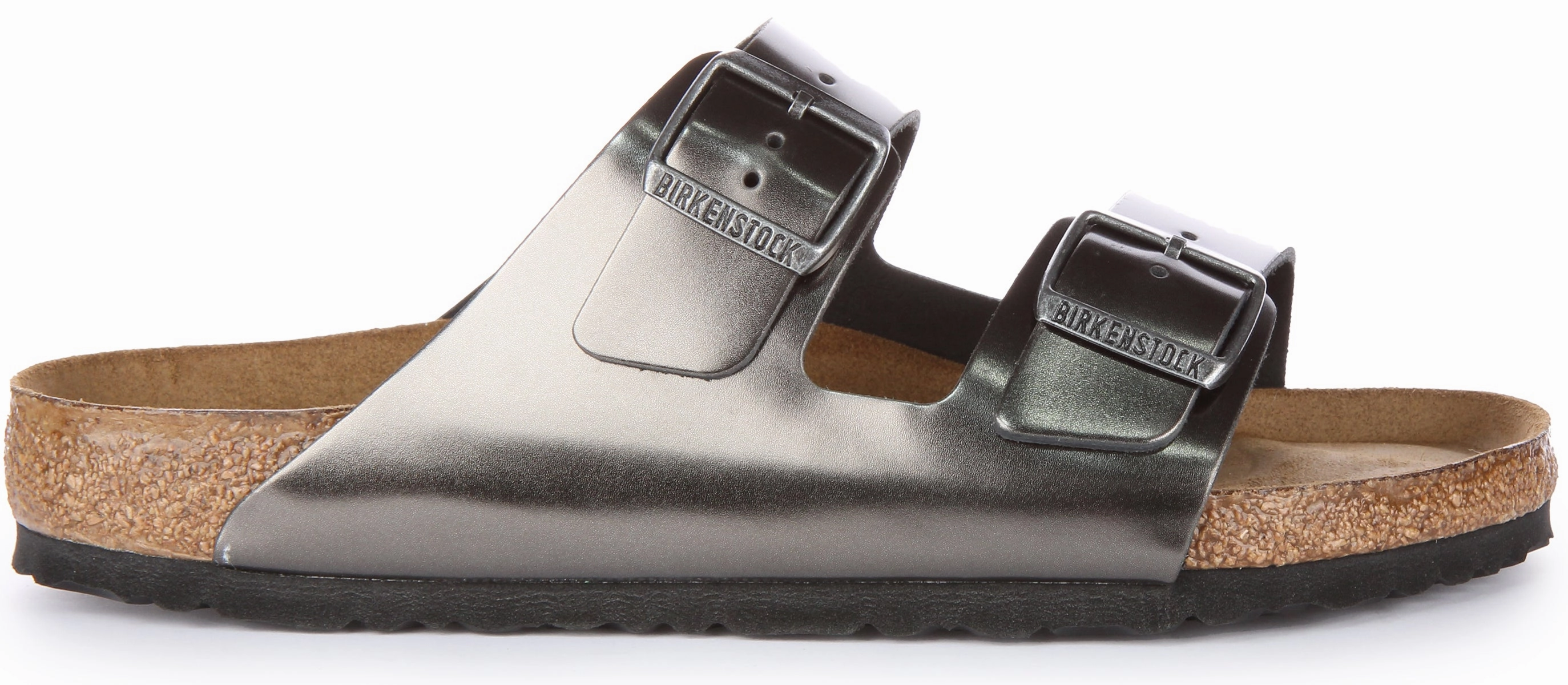 Birkenstock Arizona Natural Leather SFB In Antracite | Regular Fit Shoes Birkenstock