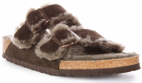 Birkenstock Arizona Shearling In Moca | Regular Fit Shoes Birkenstock