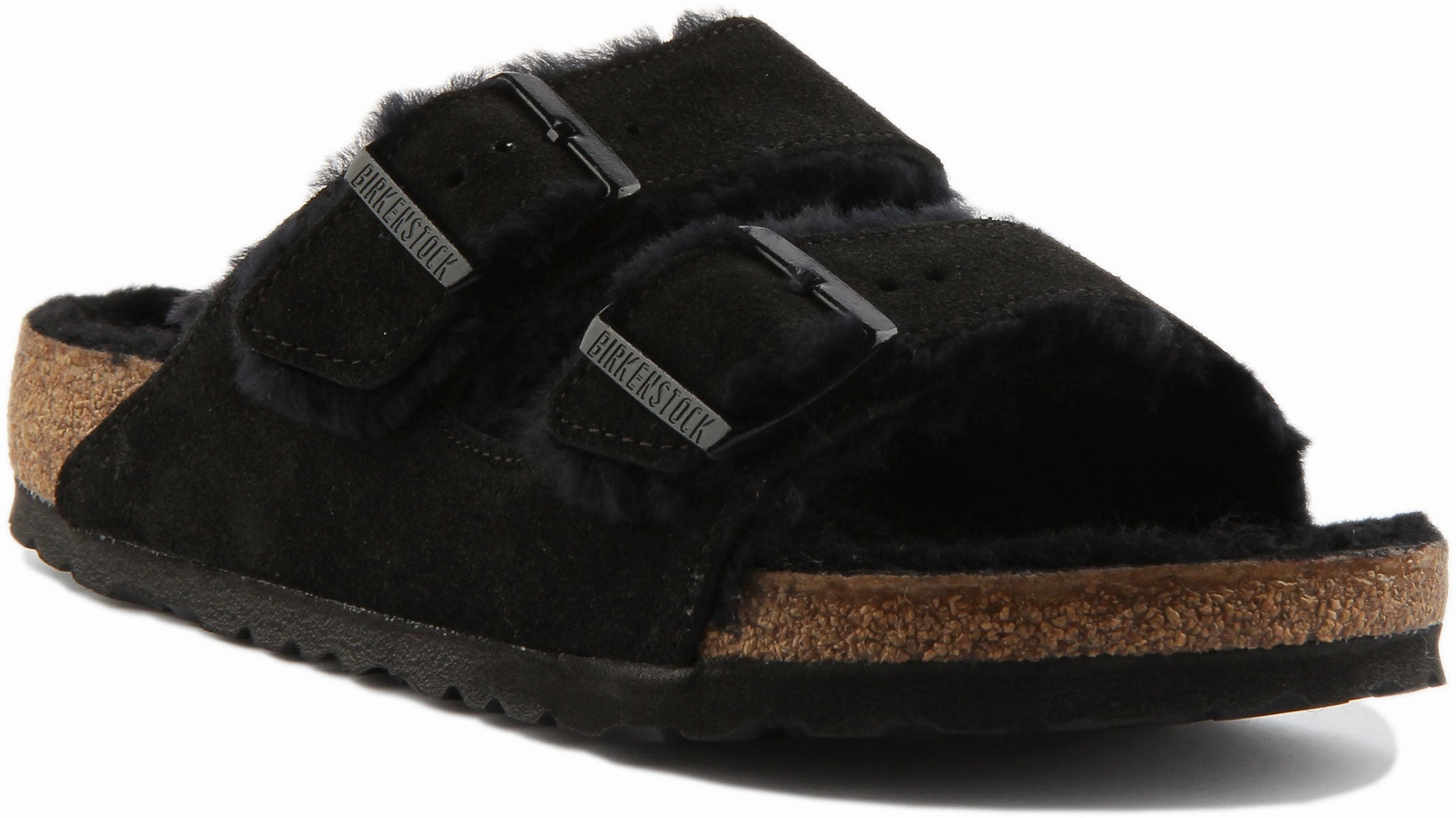 Birkenstock Arizona Shearling Lined In Black | Regular Fit Shoes Birkenstock
