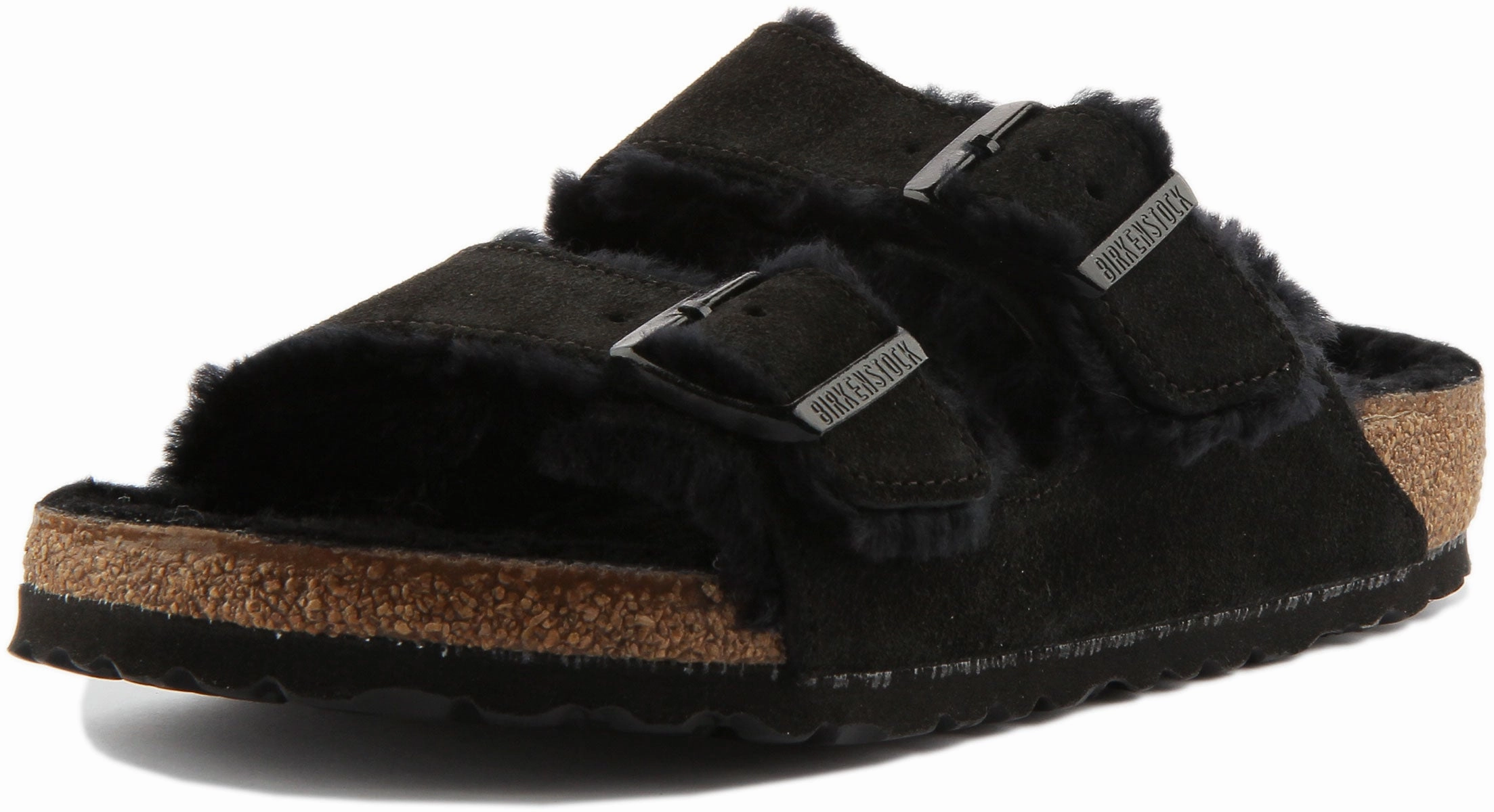 Birkenstock Arizona Shearling Lined In Black | Regular Fit Shoes Birkenstock