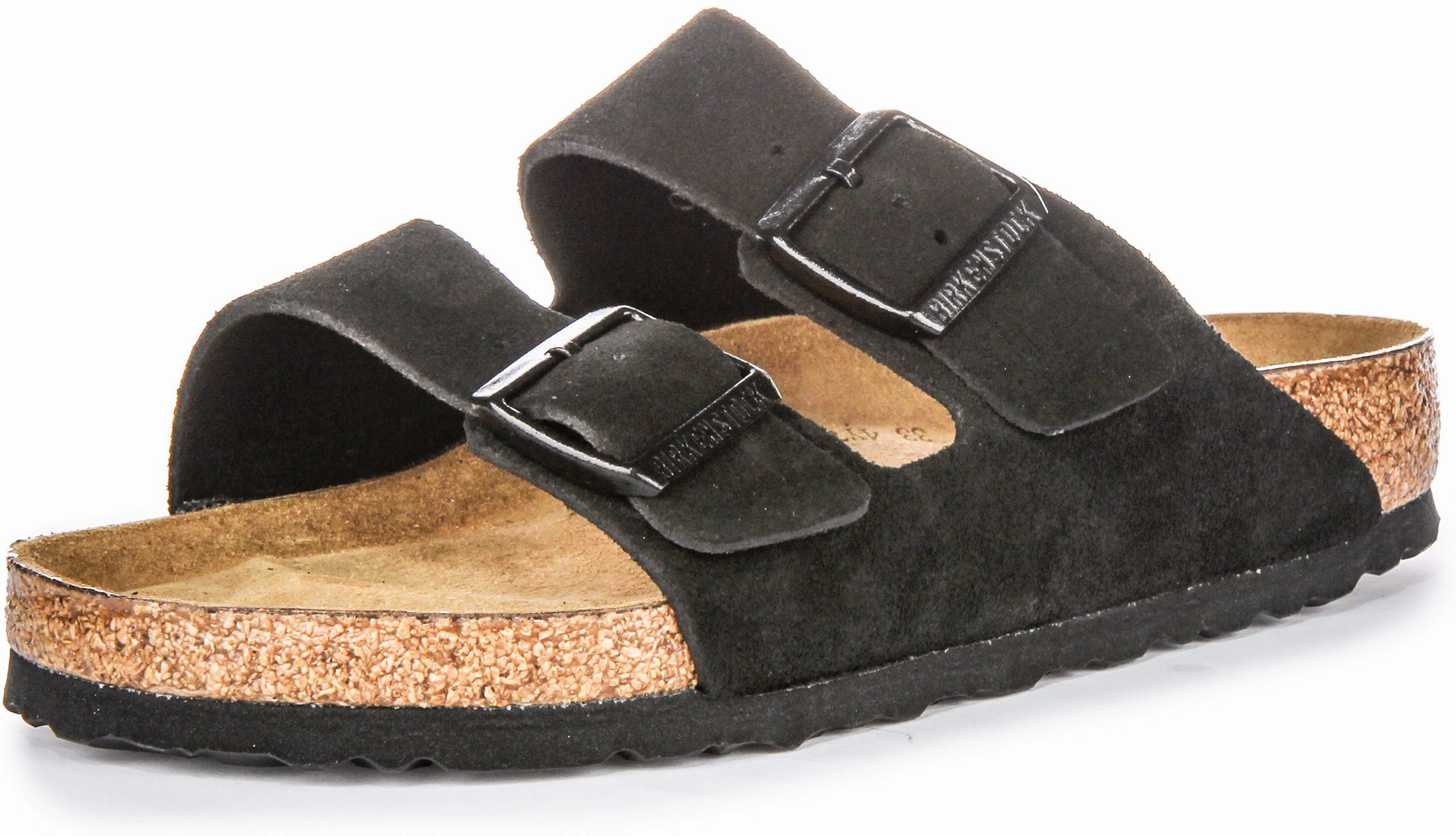 Birkenstock Arizona Soft Footbed In Black Suede | Regular Fit Shoes Birkenstock
