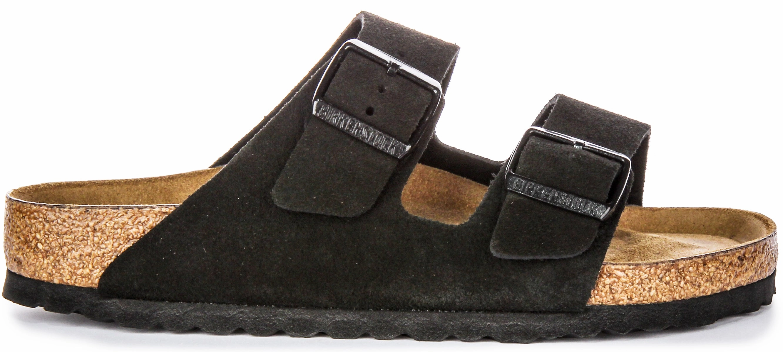 Birkenstock Arizona Soft Footbed In Black Suede | Regular Fit Shoes Birkenstock