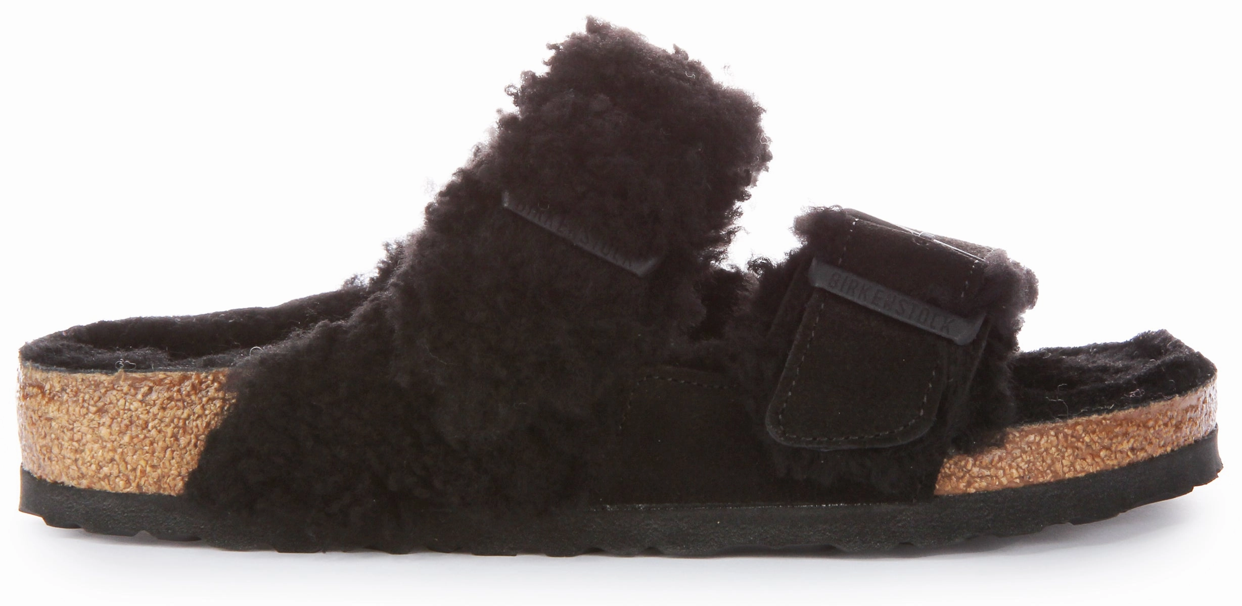 Birkenstock Arizona Split Fur In Black | Regular Fit Shoes Birkenstock