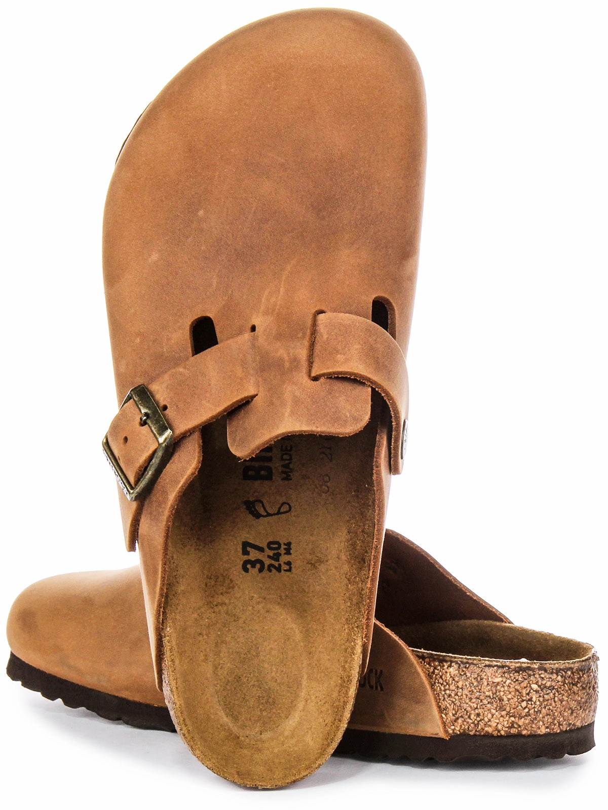 Birkenstock Boston Bs In Cognac | Regular Fit Shoes Birkenstock