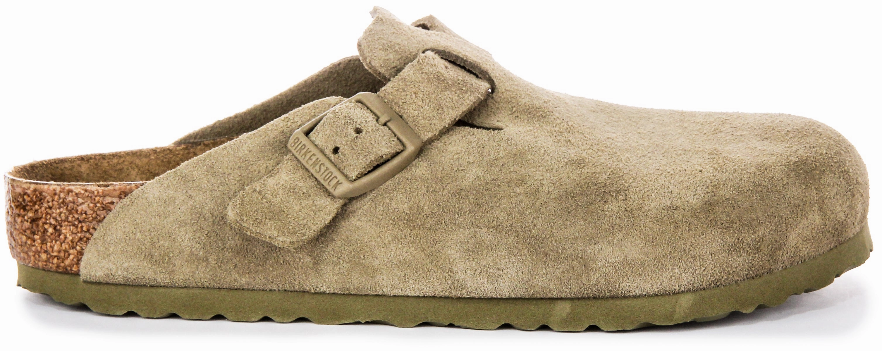 Birkenstock Boston Bs In Khaki | Regular Fit Shoes Birkenstock