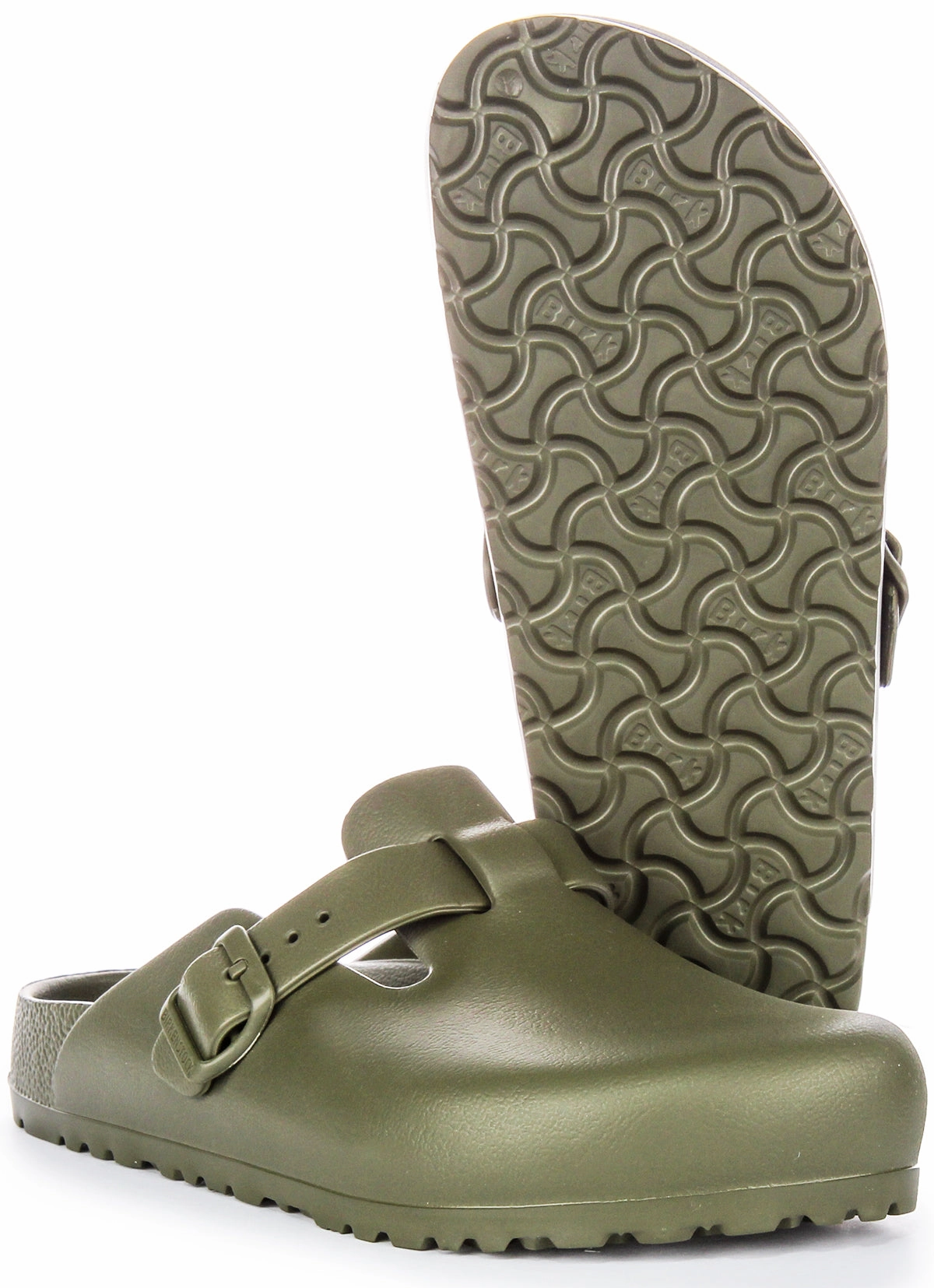 Birkenstock Boston Eva In Khaki | Narrow Fit Shoes Birkenstock