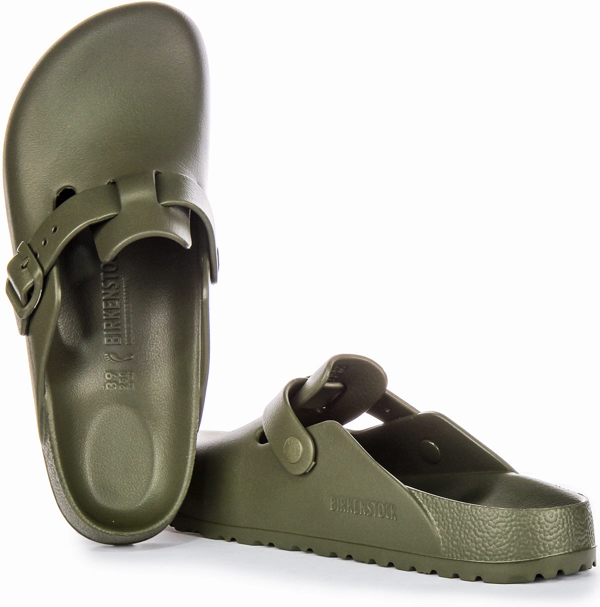 Birkenstock Boston Eva In Khaki | Narrow Fit Shoes Birkenstock