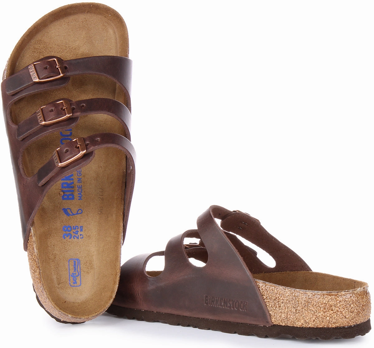 Birkenstock Florida BS In Oiled Leather Dark Brown | Regular Fit Shoes Birkenstock