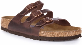 Birkenstock Florida BS In Oiled Leather Dark Brown | Regular Fit Shoes Birkenstock