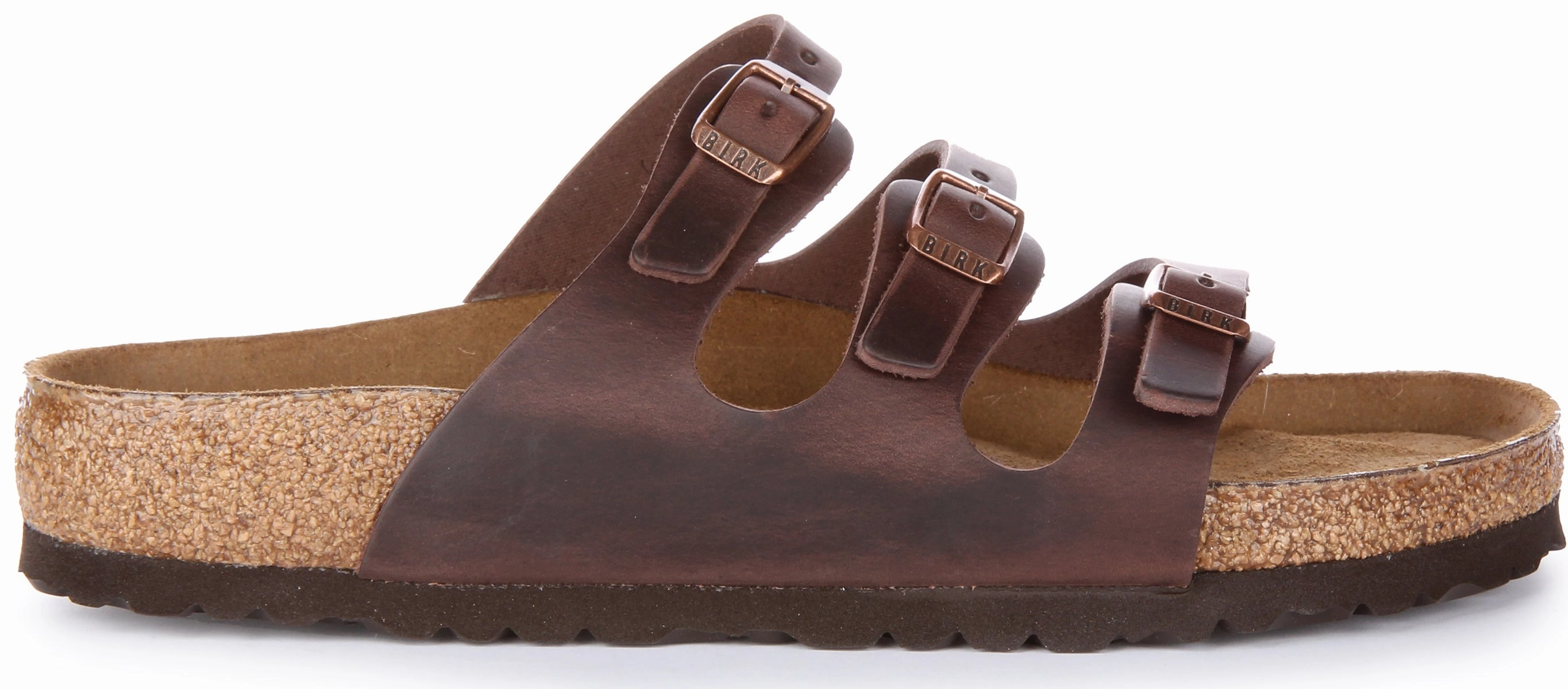 Birkenstock Florida BS In Oiled Leather Dark Brown | Regular Fit Shoes Birkenstock