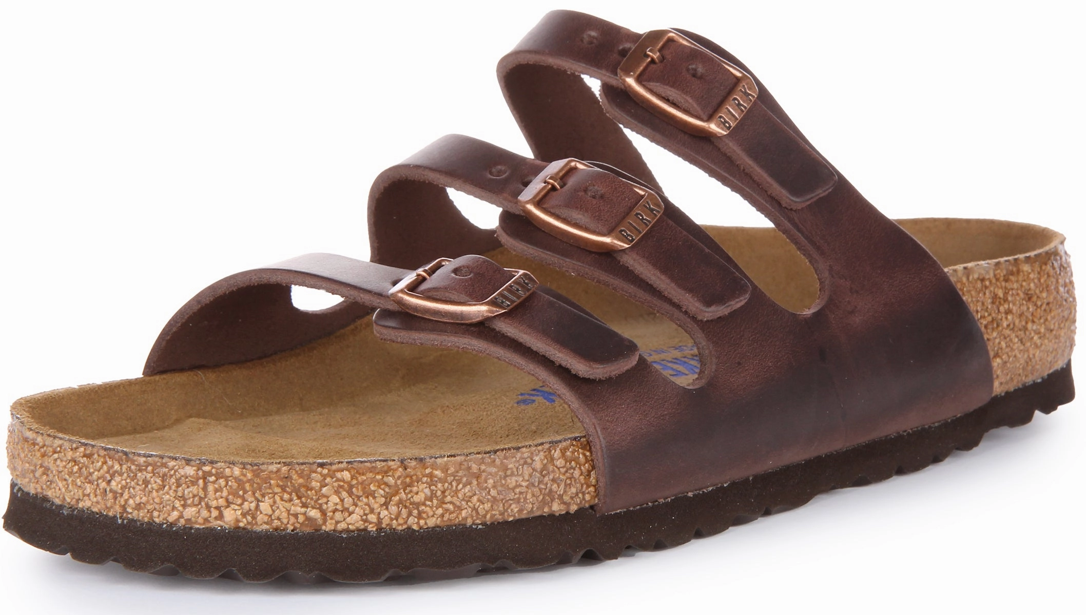 Birkenstock Florida BS In Oiled Leather Dark Brown | Regular Fit Shoes Birkenstock