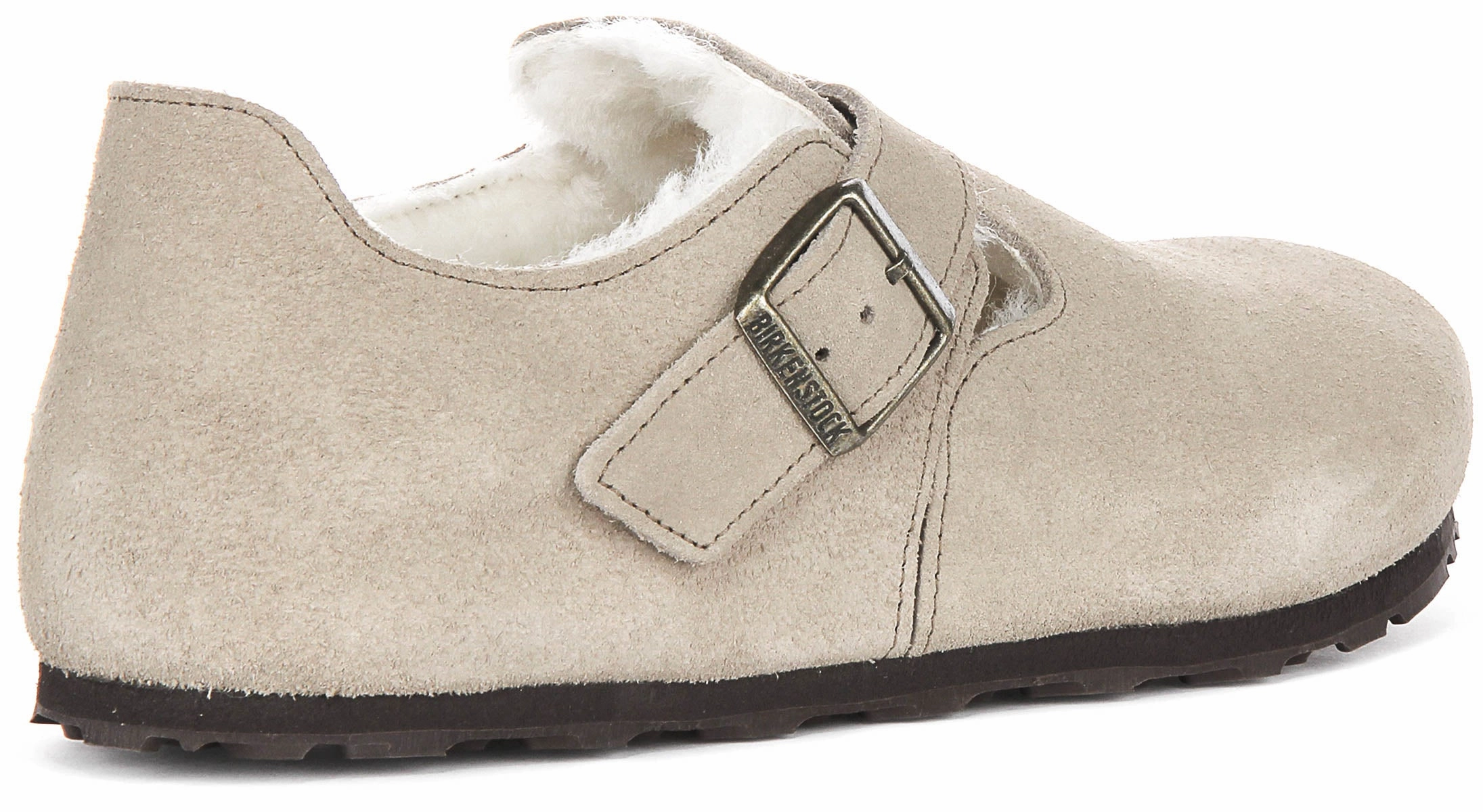 Birkenstock London Shearling In Taupe | Regular Fit Shoes Birkenstock
