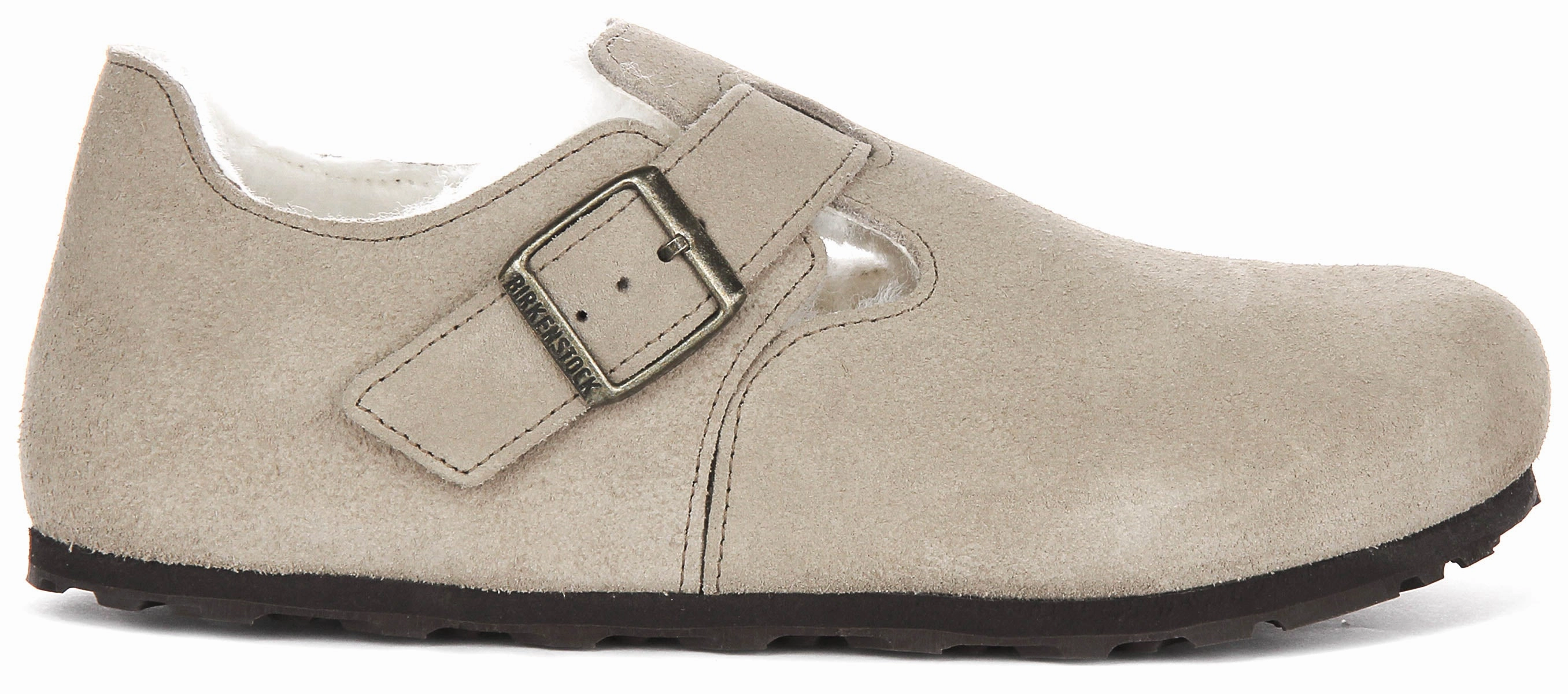 Birkenstock London Shearling In Taupe | Regular Fit Shoes Birkenstock