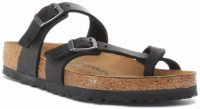 Birkenstock Mayari In Oiled Leather Black | Regular Fit Shoes Birkenstock
