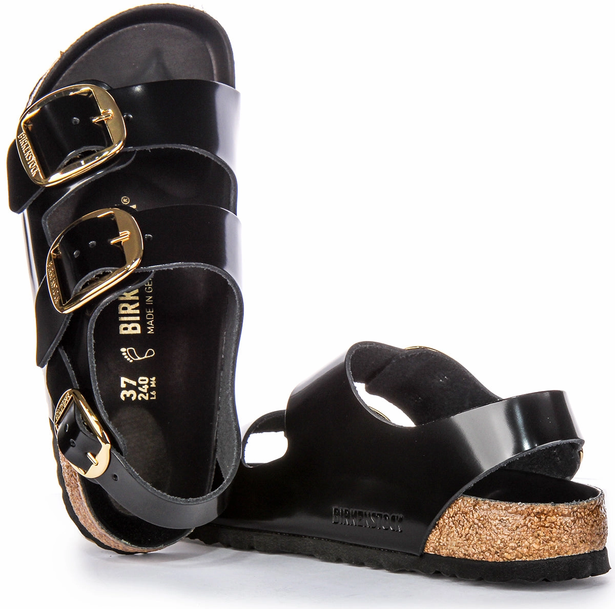 Birkenstock Milano Big Buckle In Black Patent | Regular Fit Shoes Birkenstock