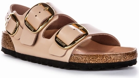 Birkenstock Milano Big Buckle In Nude Leather | Regular Fit Shoes Birkenstock