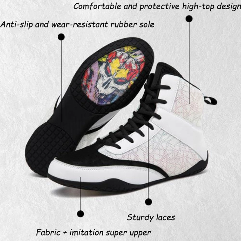 Bodybuilding, Weightlifting Shoes for Men & Women and Children,Non-Slip Martial Arts Shoes,Traction, Durable & Lightweight Comfortable Fitness Boots for MMA,Wrestling,Boxing,Powerlifting,Gym,35-46 EU
