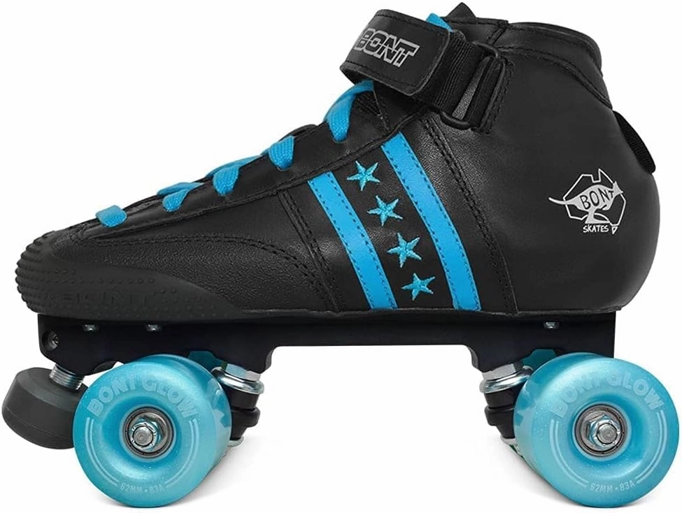 Bont Roller Skates - Children's Quadstar with Glow Light Up Led Wheels - Indoor and Outdoor - 100% Leather - Youth - Boys - Girls - Kids