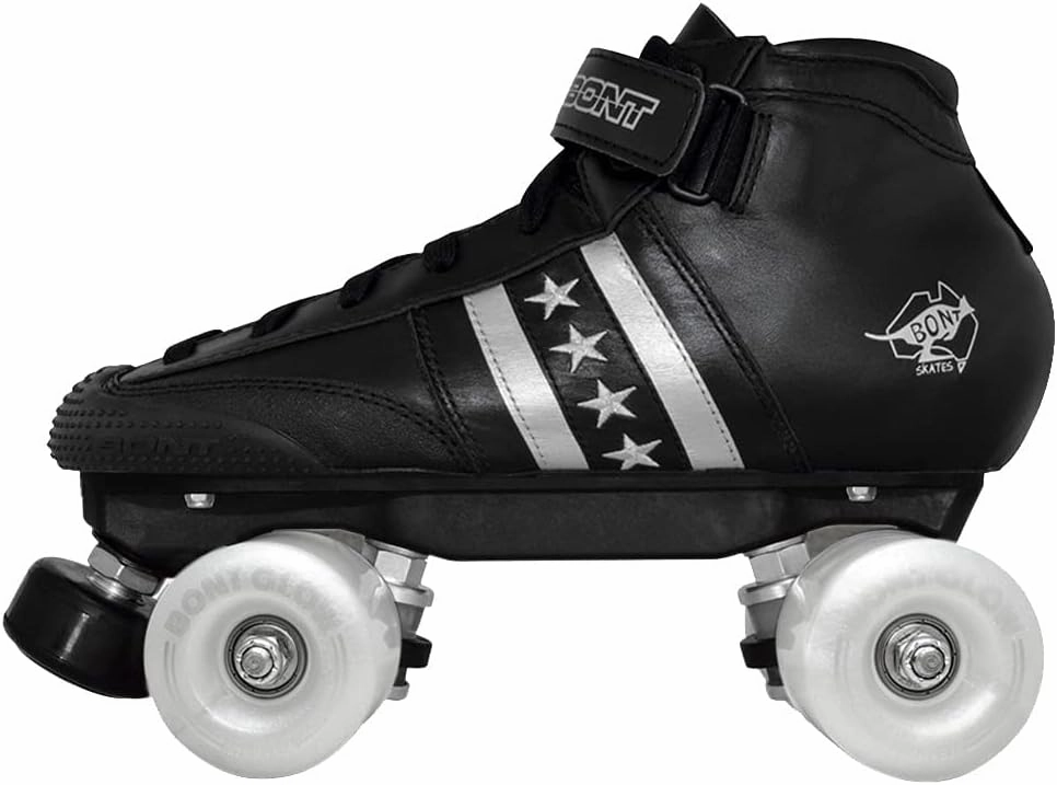 Bont Roller Skates - Children's Quadstar with Glow Light Up Led Wheels - Indoor and Outdoor - 100% Leather - Youth - Boys - Girls - Kids