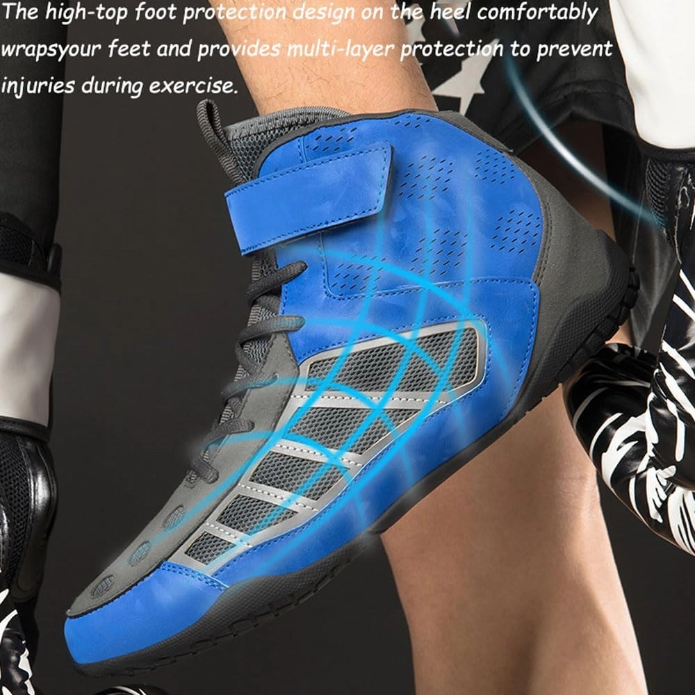 Boxing Shoes,Men's Women's Wrestling Shoes Boots,Boxing Boots teens,Bodybuilding Shoes,Rubber Sole,Breathable Non-Slip, Fighting Shoes Powerlifting Bodybuilding training Boots Footwear, 35-46 EU