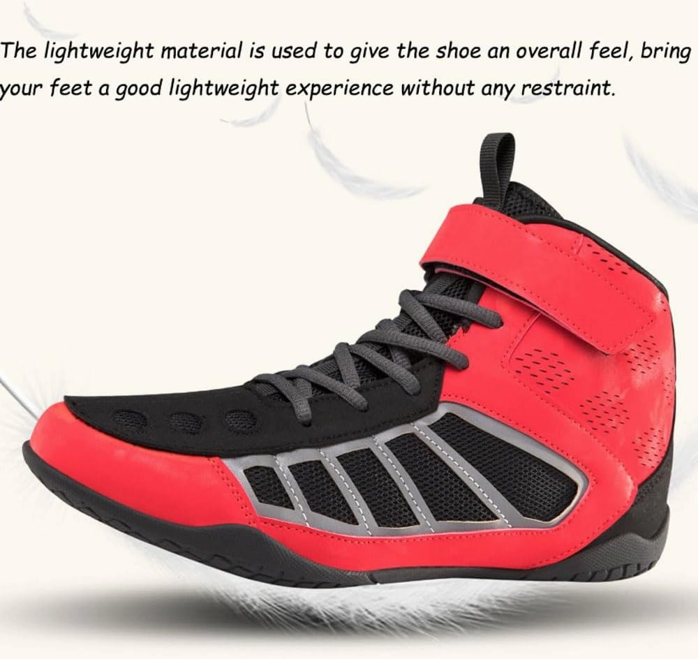 Boxing Shoes,Men's Women's Wrestling Shoes Boots,Boxing Boots teens,Bodybuilding Shoes,Rubber Sole,Breathable Non-Slip, Fighting Shoes Powerlifting Bodybuilding training Boots Footwear, 35-46 EU