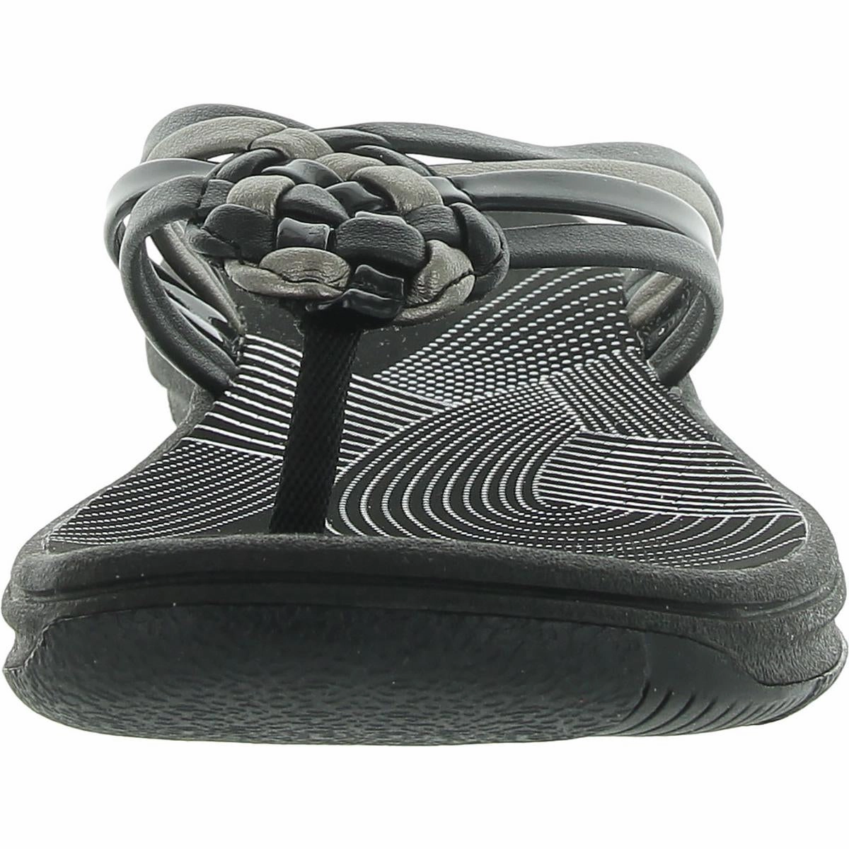 Breeze Coral H Womens Faux Leather Cushioned Footbed Slide Sandals