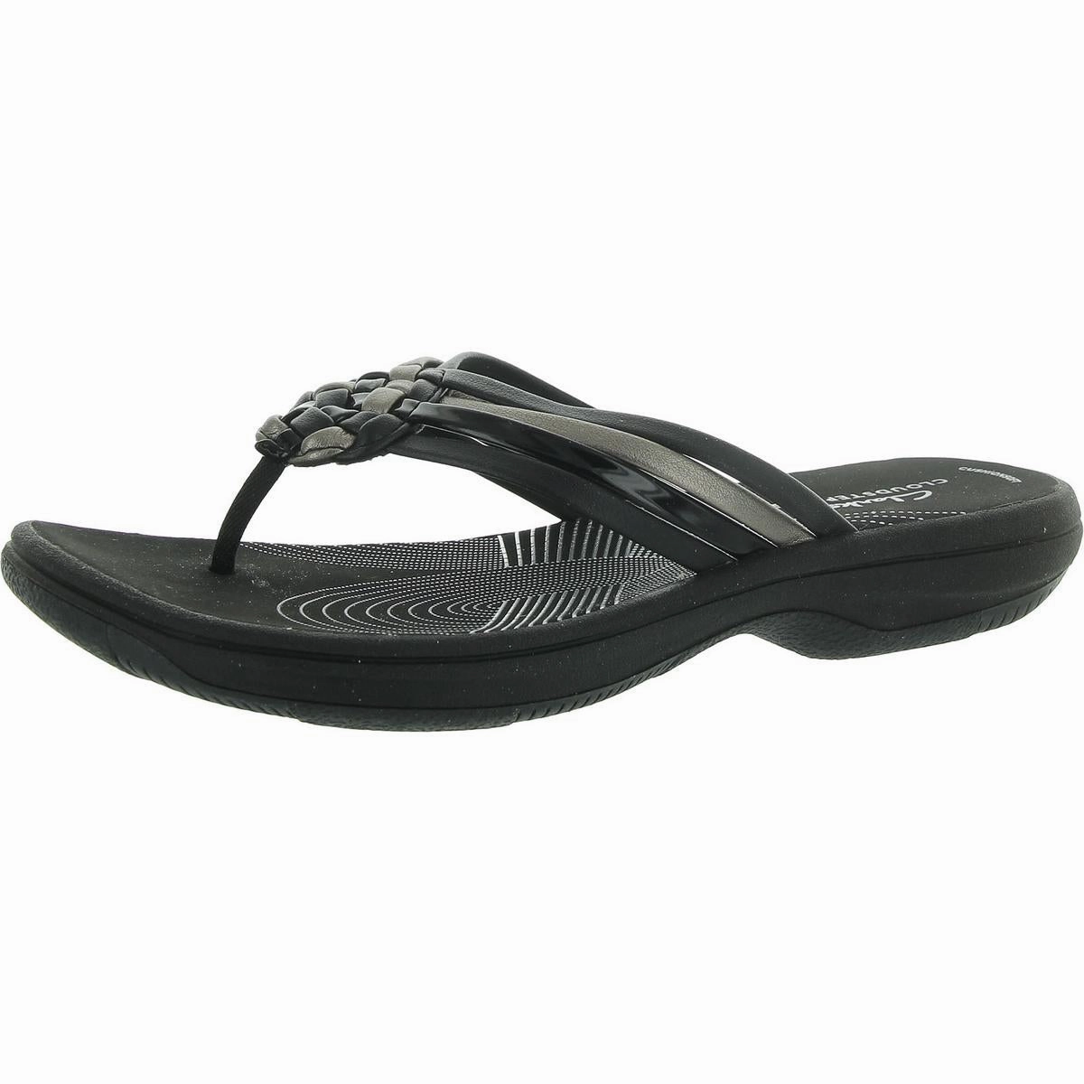 Breeze Coral H Womens Faux Leather Cushioned Footbed Slide Sandals