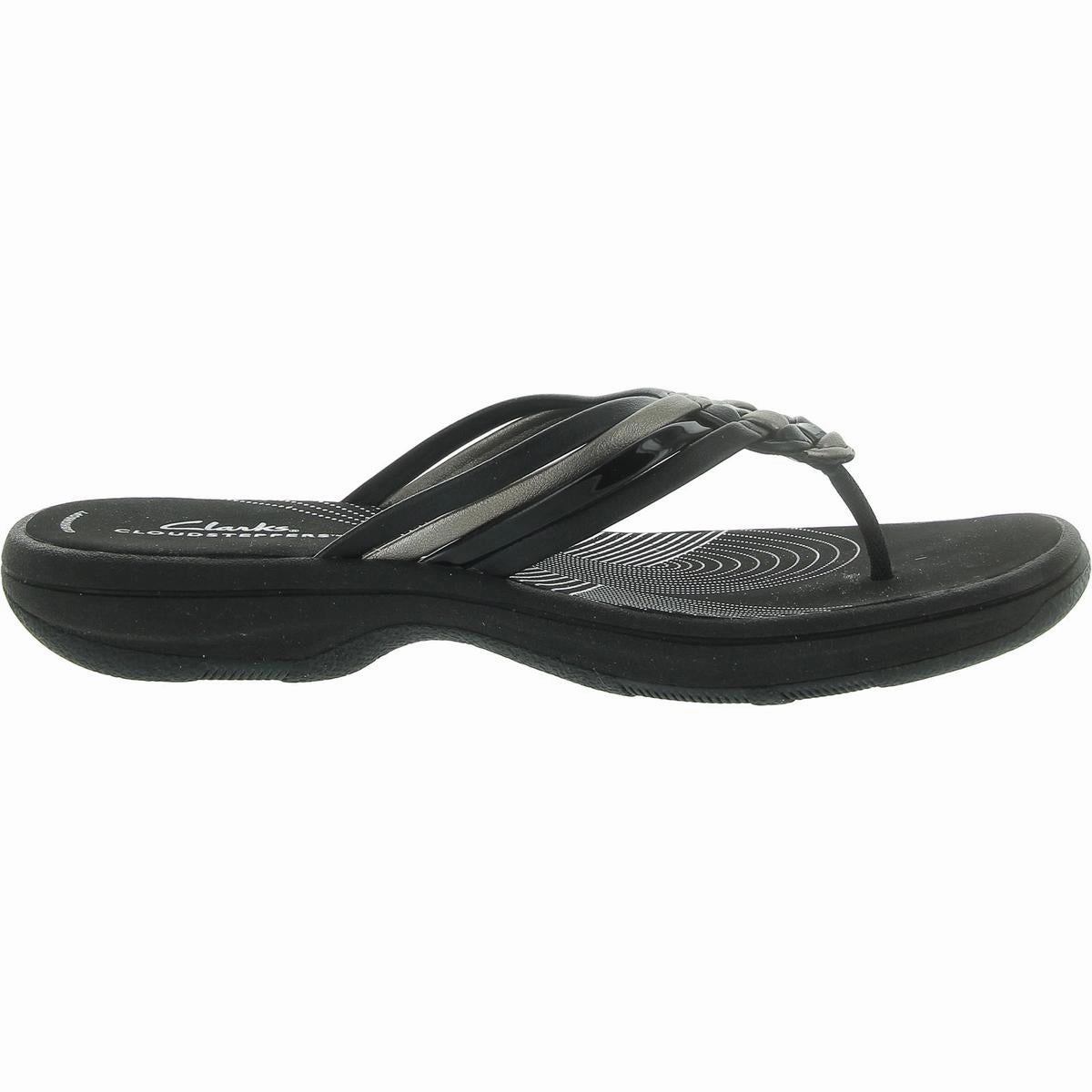 Breeze Coral H Womens Faux Leather Cushioned Footbed Slide Sandals