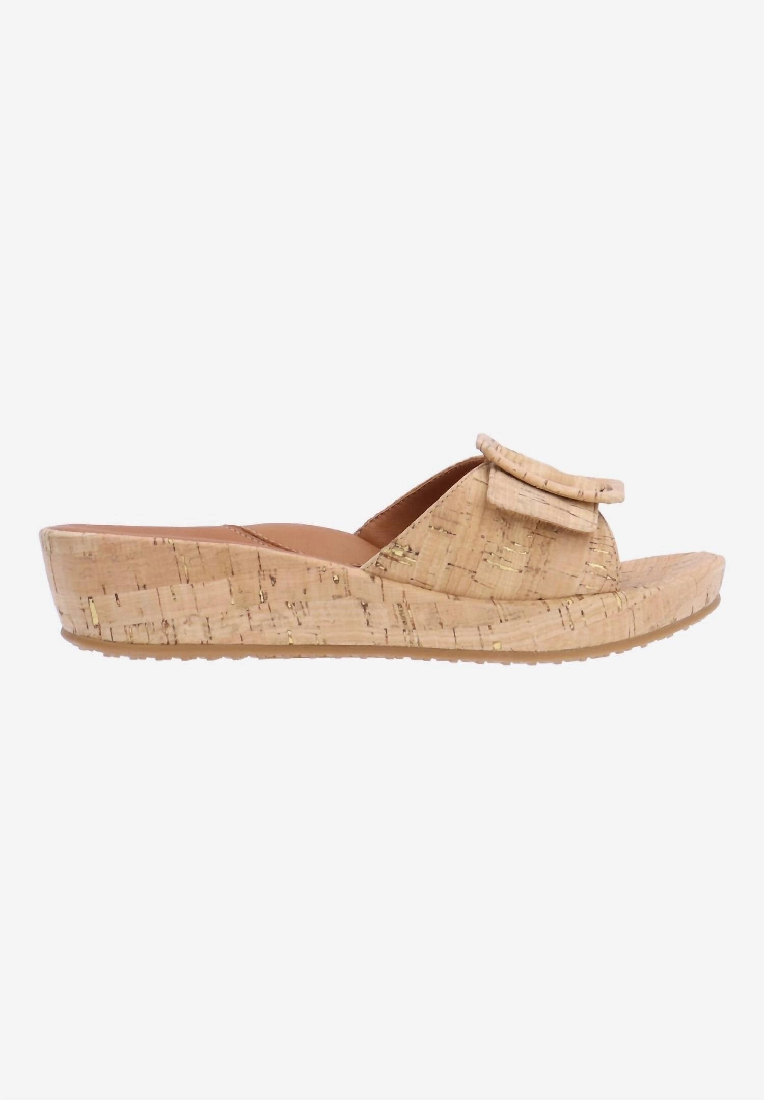 Callye Sandal In Natural Gold Cork