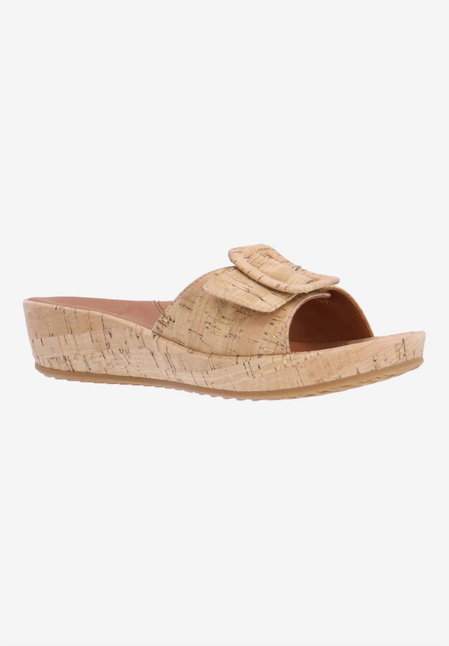Callye Sandal In Natural Gold Cork