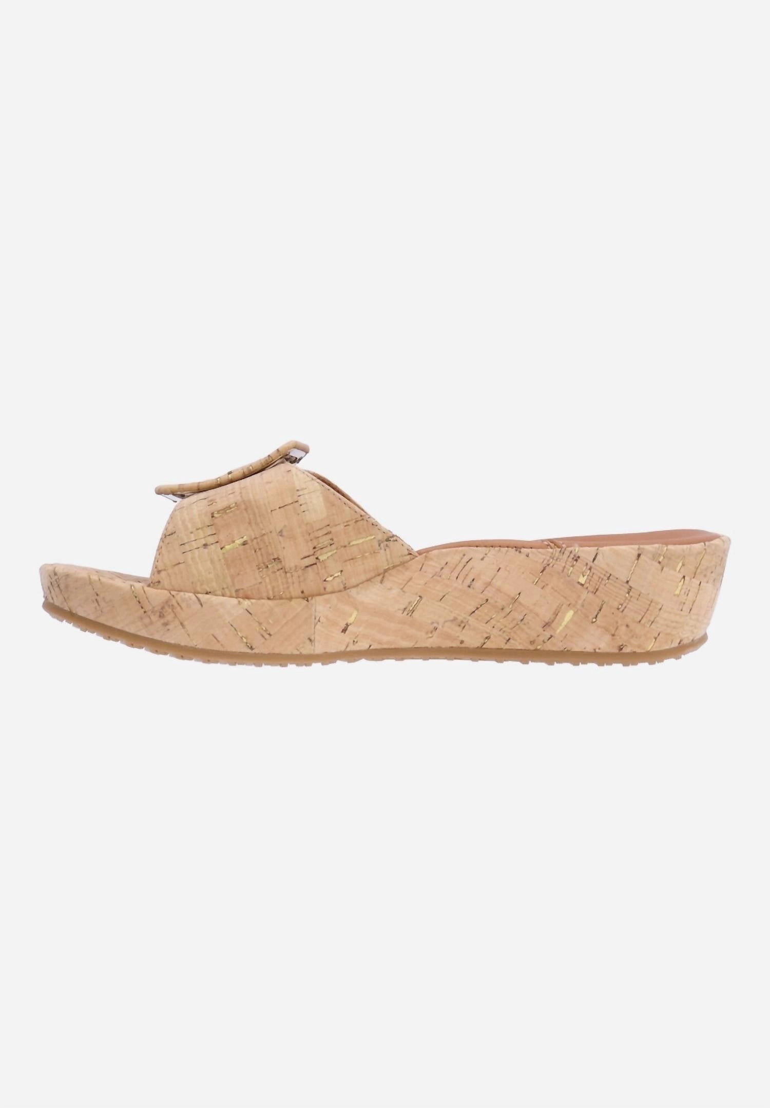 Callye Sandal In Natural Gold Cork