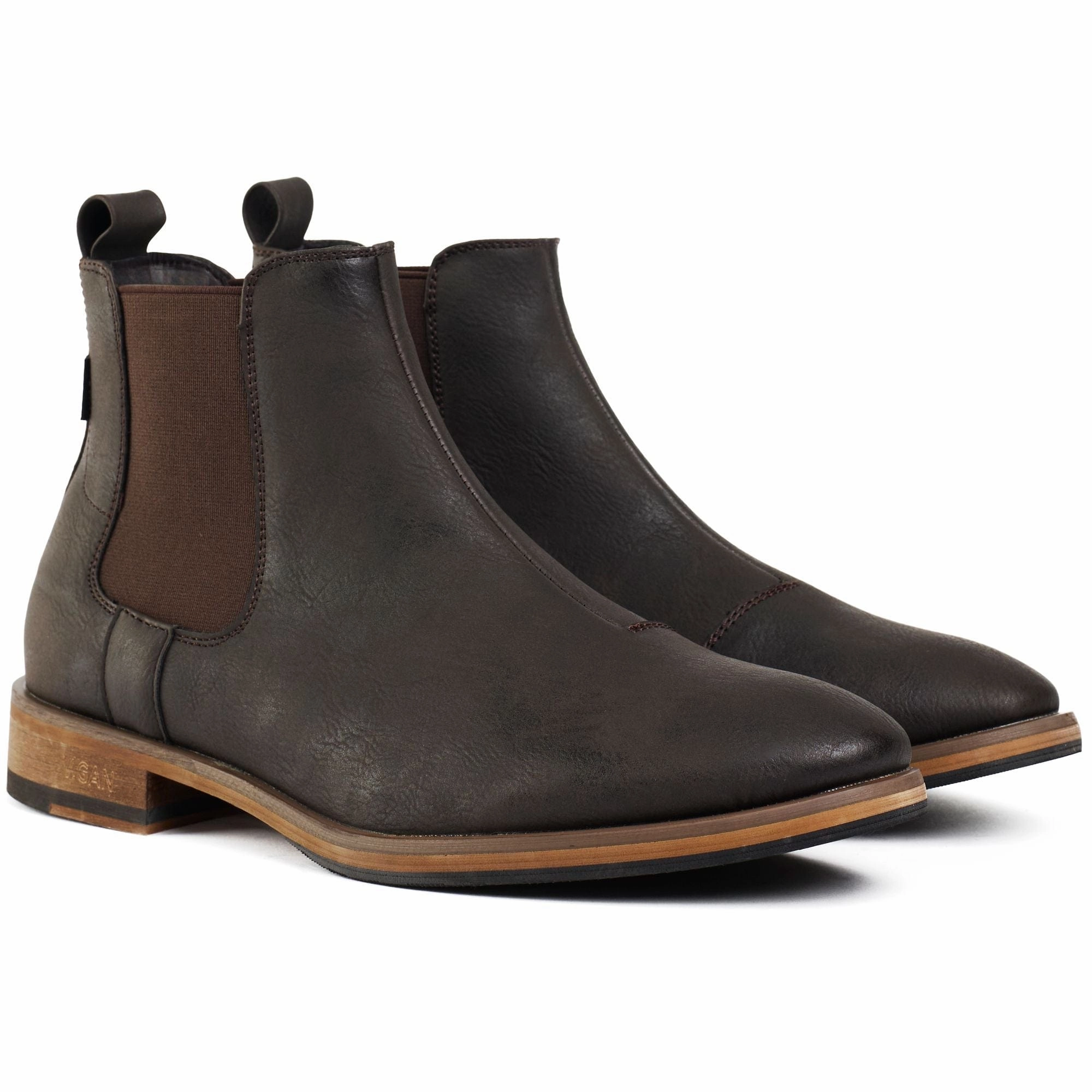 Cardamom Men's Vegan Leather Chelsea Boots | Dark Brown