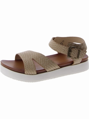 Carmel  Womens Faux Leather Open Toe Ankle Strap