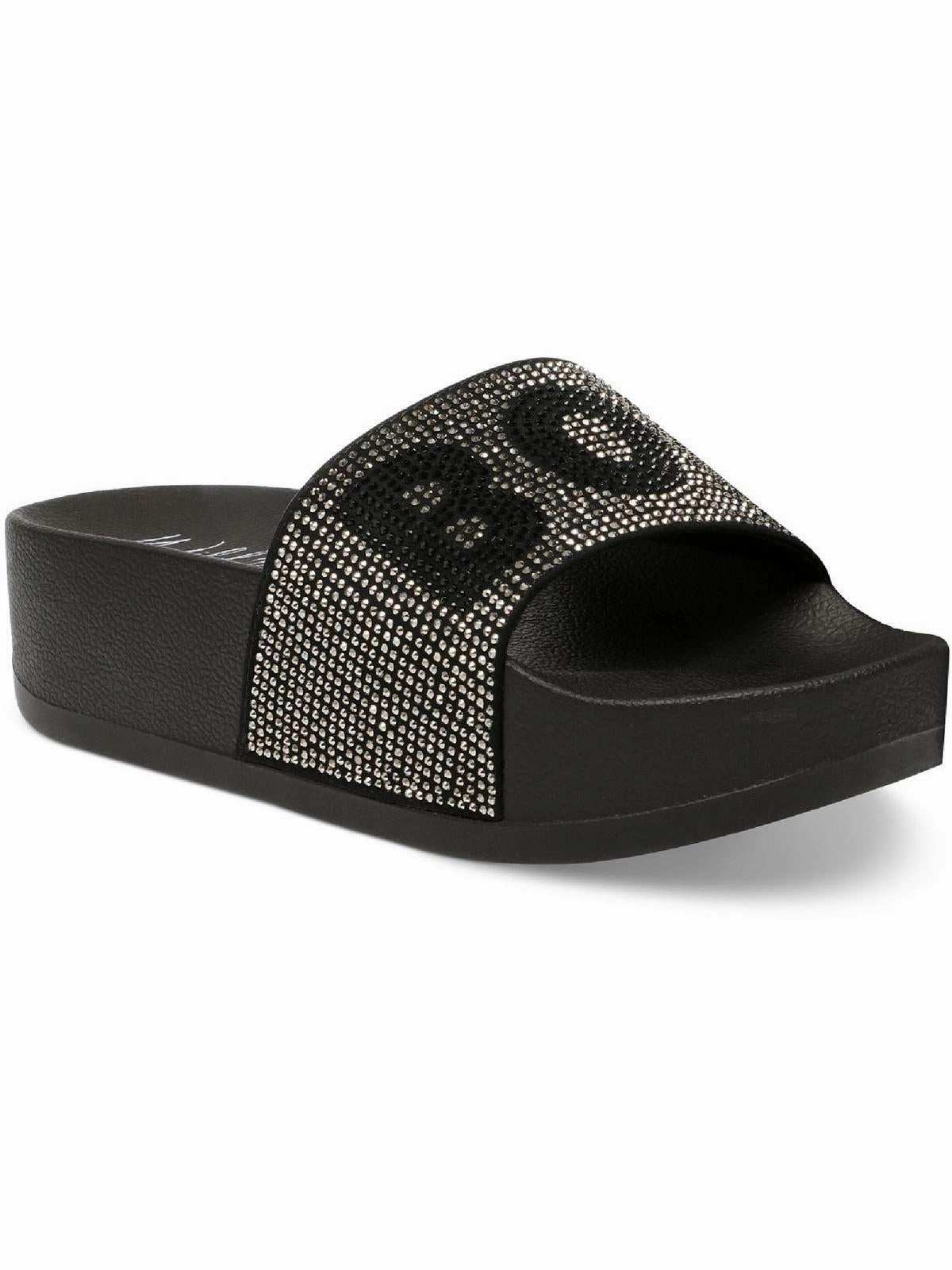 Caroletta 2 Womens Rhinestone Flatforms Slide Sandals