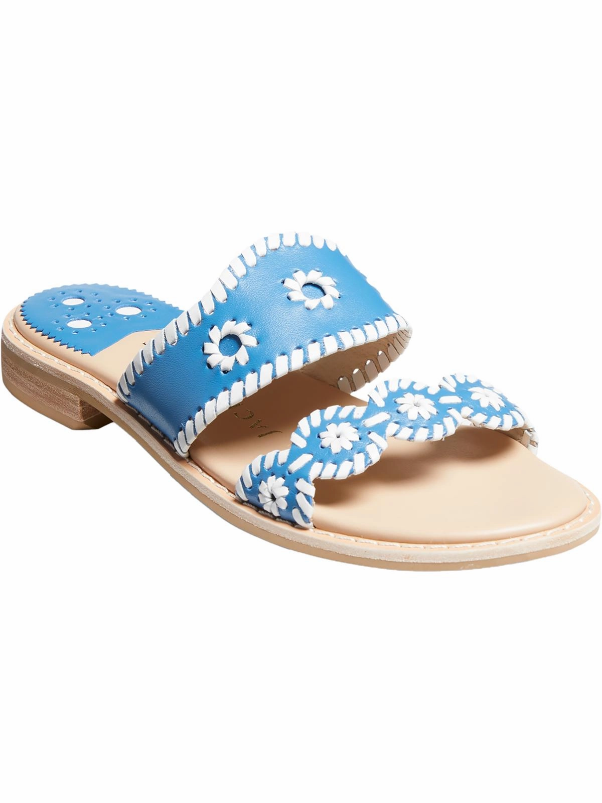 Caroline Womens Leather Slip-On Slide Sandals