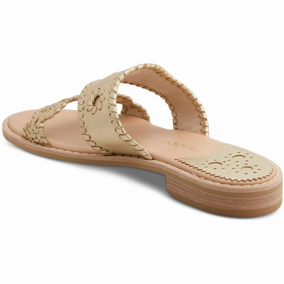 Caroline Womens Leather Slip-On Slide Sandals