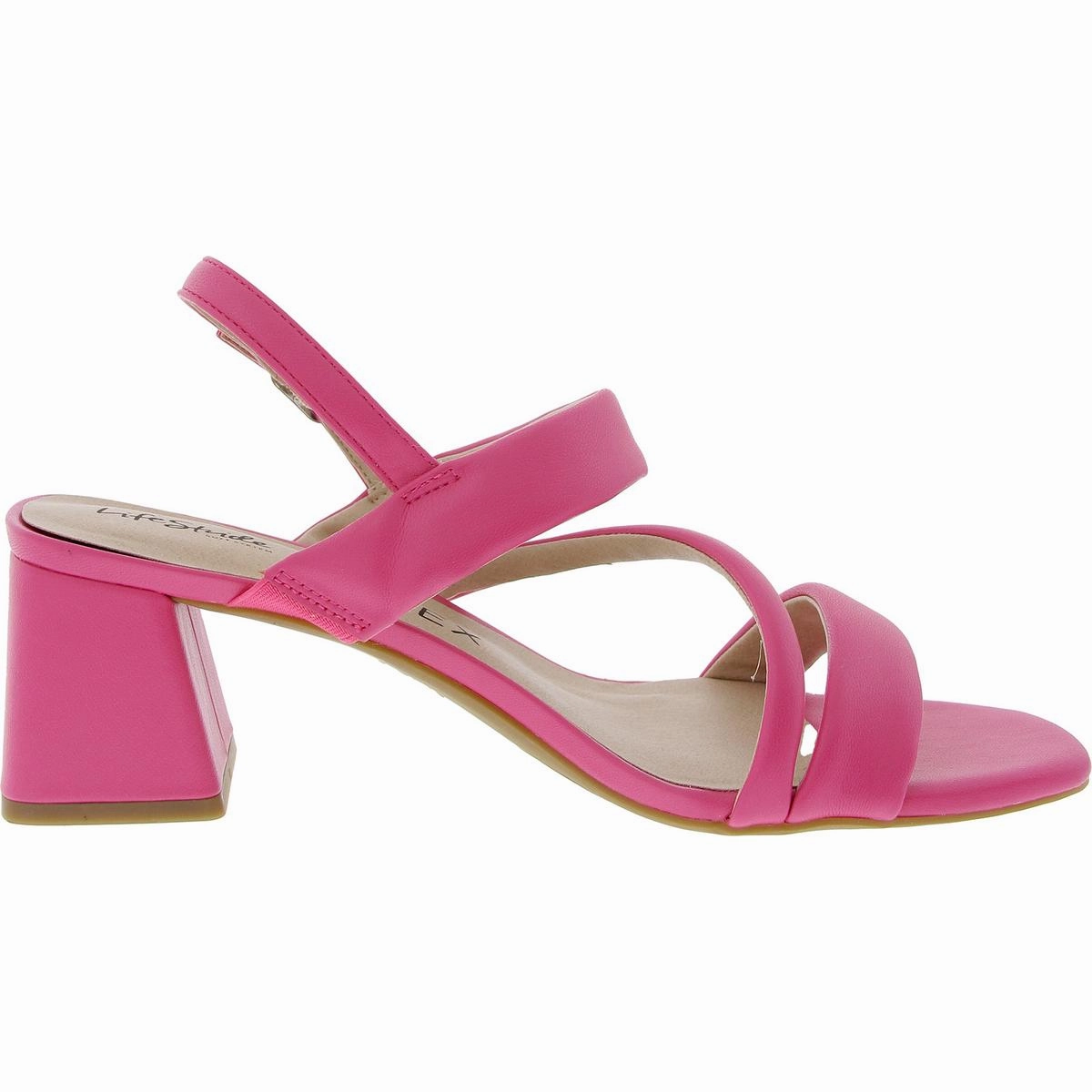 Celia Womens Faux Leather Strappy Heels