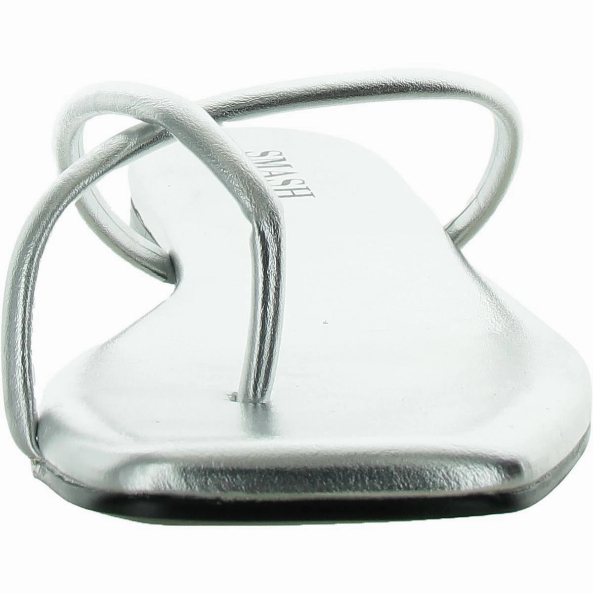 Celine Womens Faux Leahter Criss-Cross Thong Sandals