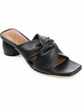 Charlize Womens Leather Square Toe Block Heel