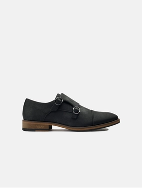 Chervil 2 Men's Vegan Leather Monk Shoes | Black