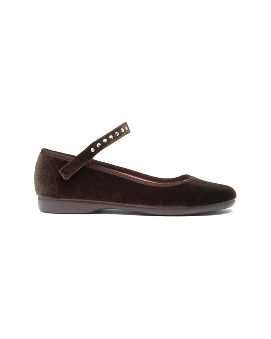 Childrenchic Studs Velvet Mary Jane