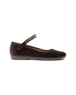 Childrenchic Studs Velvet Mary Jane
