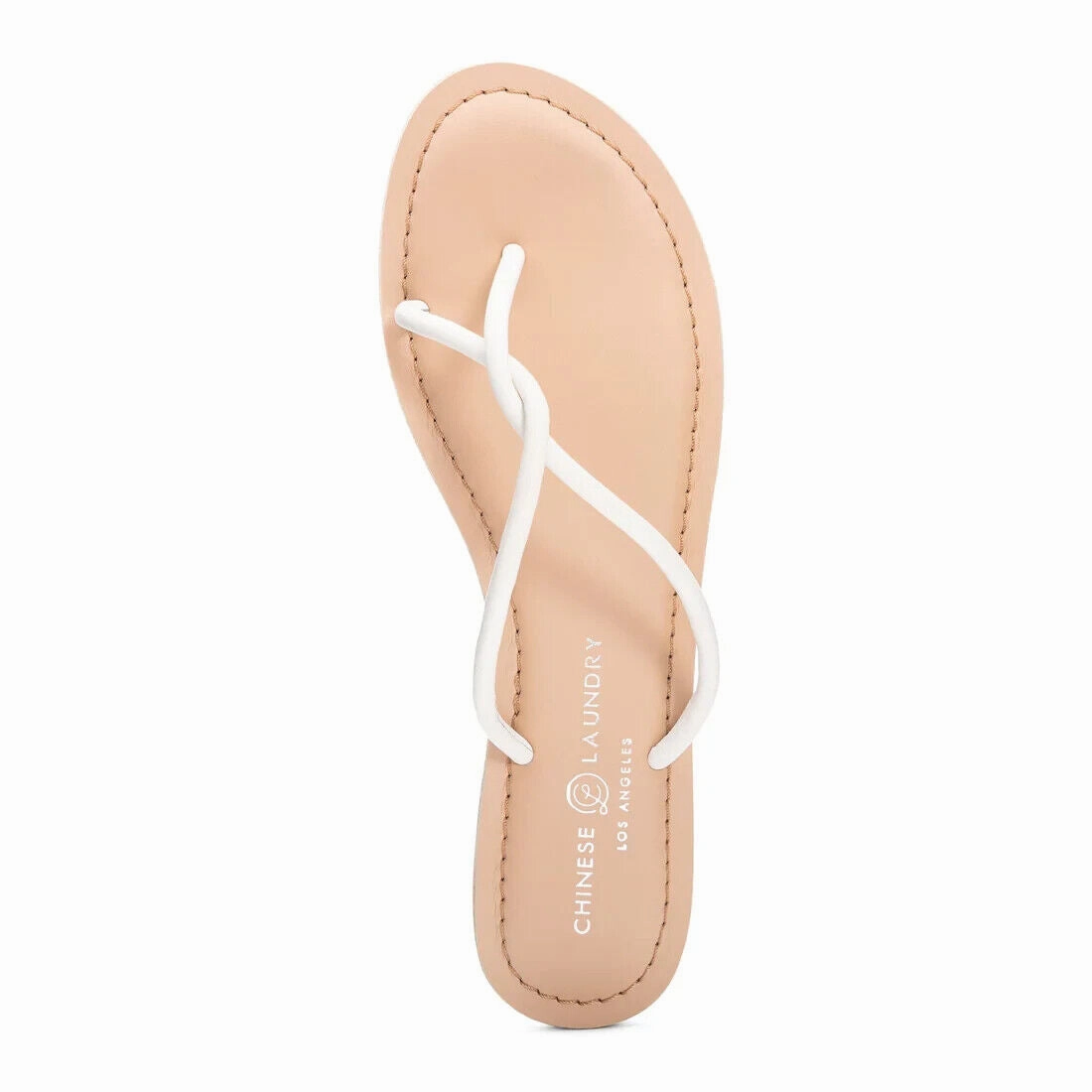 Chinese Laundry Camisha Sandal Women's US 8.5 White Toe Post Casual Flats KHD443
