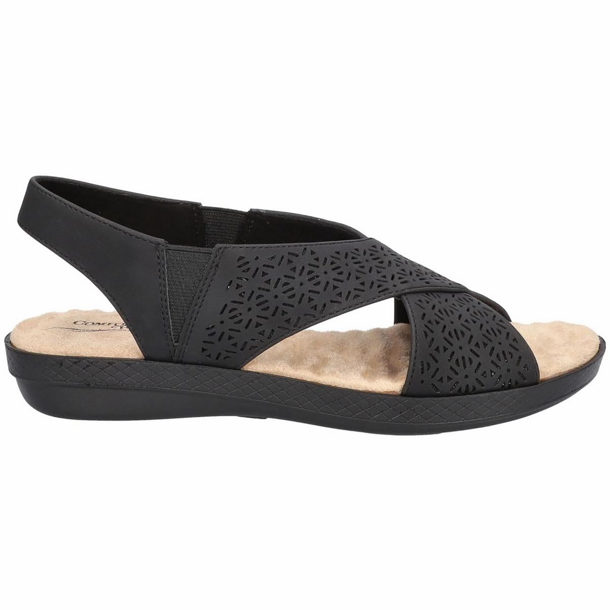 Claudia  Womens Slip On Open Toe Slingback Sandals