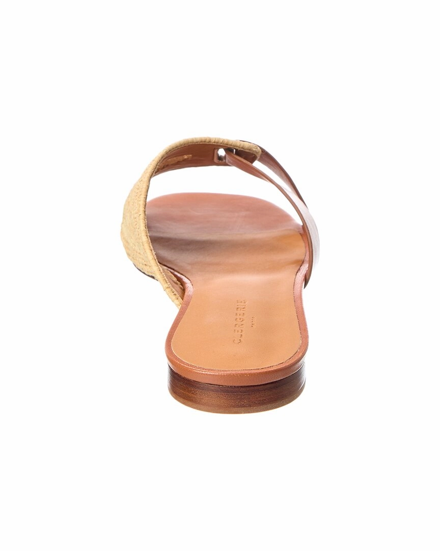 Clergerie P/Ida Straw & Leather Sandal