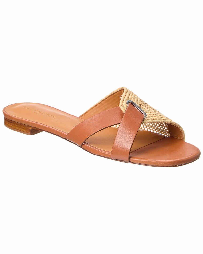 Clergerie P/Ida Straw & Leather Sandal